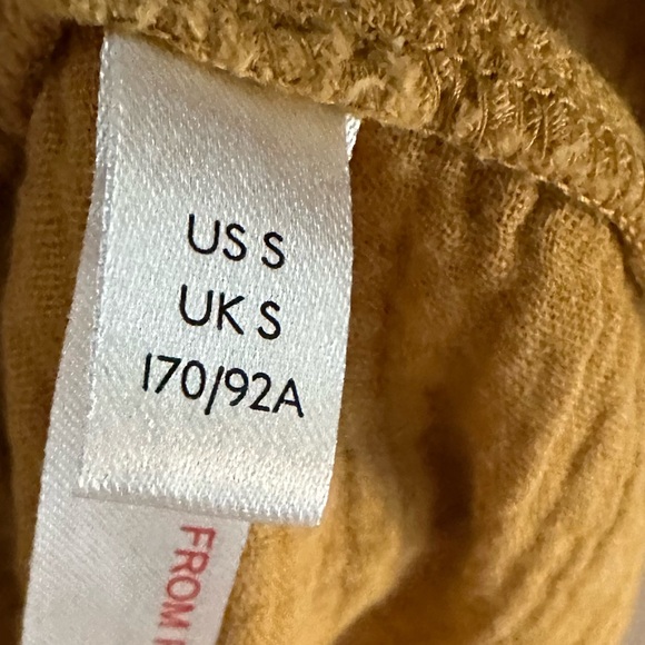 Anthropologie Saturday Sunday “Lydia” Mustard Yellow Muslin Gauze Tunic - Picture 7 of 9